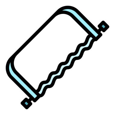 Demir Testere simgesi renk ana hatları vektörü