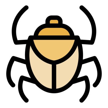 Orman böceği simgesi renk ana hatları vektörü