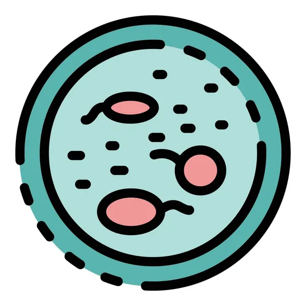 Células en Petri icono color contorno vector — Vector de stock