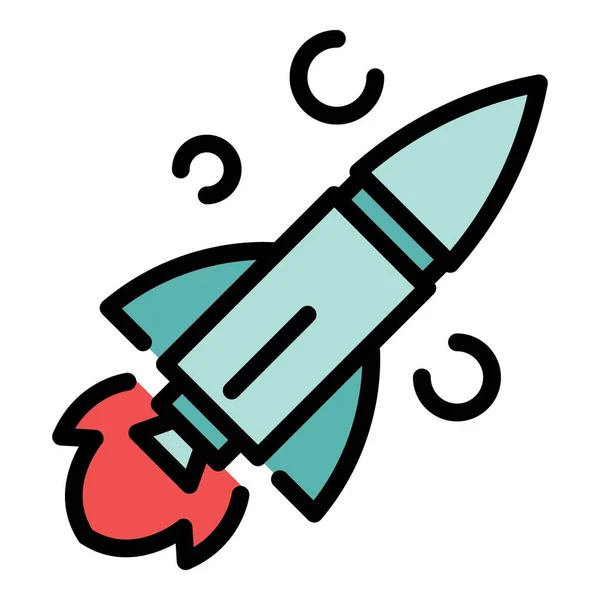 Rocket icon color outline vector — Stock Vector