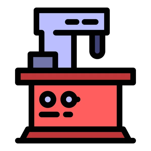 Fresadora icono del haz de la máquina color contorno vector — Vector de stock
