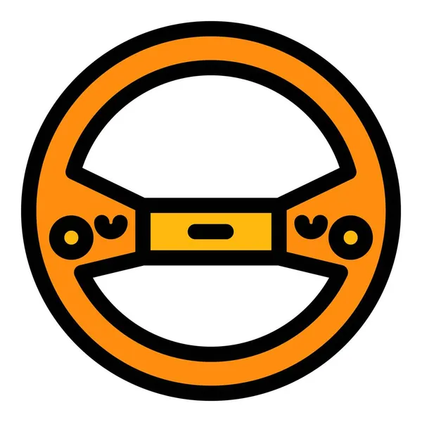 Automobile ratt ikon färg kontur vektor — Stock vektor