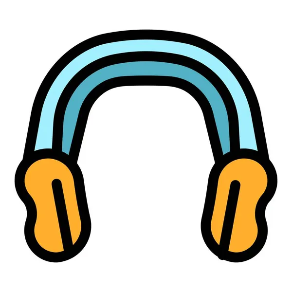 Sport wrestling headphones icon color outline vector — Stock Vector