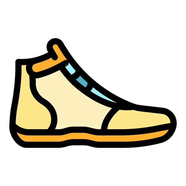 Greco-roman wrestling shoe icon color outline vector — Stock Vector