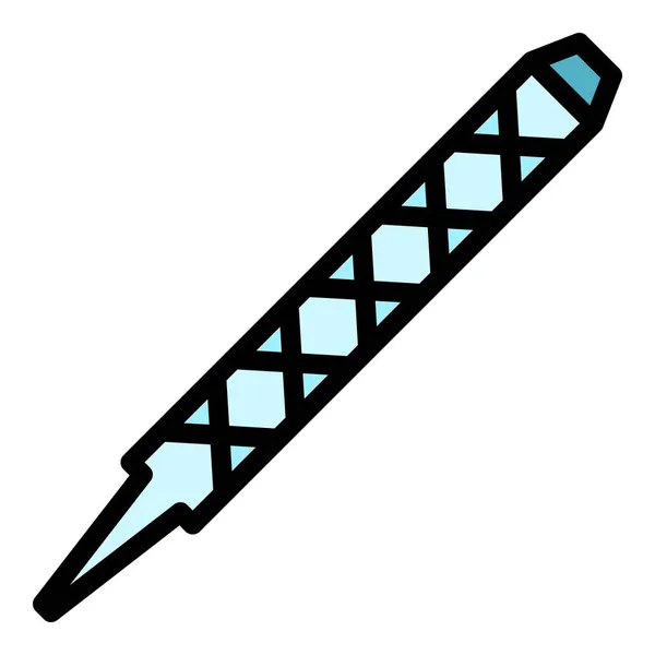 Tischler raspelt Werkzeug Symbol Farbe Umrissvektor — Stockvektor