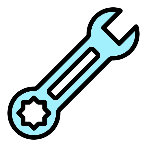 Snickare nyckel verktyg ikon färg kontur vektor — Stock vektor