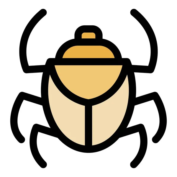 Forest scarab beetle icon color outline vector — Stock Vector