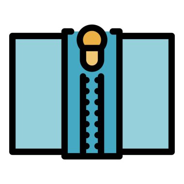 Fermuar simgesi renk dış hat vektörünü giyer