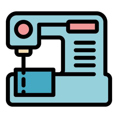 Ev dikme makinesi simgesi renk ana hatları vektörü