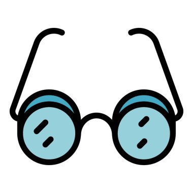 Özel eğitim gözlüğü simgesi renk ana hatları vektörü