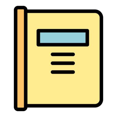 Ayrıntılı eğitim defteri simgesi renk ana hatları vektörü