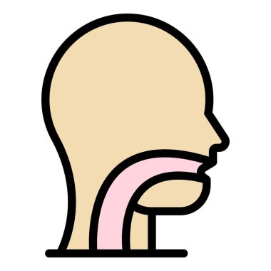 Sindirim esofag simgesi renk ana hatları vektörü