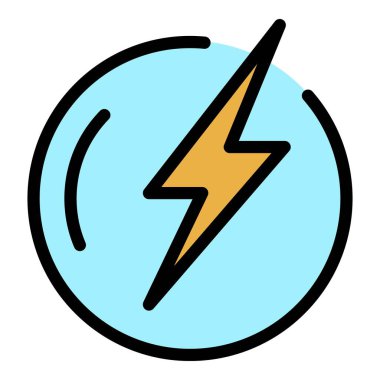 Hızlı sindirim simgesi renk ana hatları vektörü