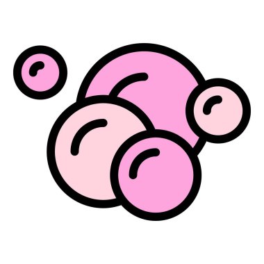 Sindirim suyu baloncuğu simgesi renk ana hatları vektörü