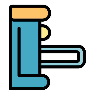 Turnstile bariyer simgesi renk ana hatları vektörü