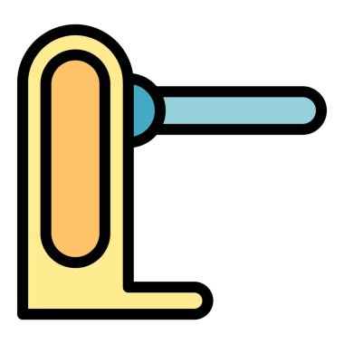 Yürüyen turnike simgesi renk ana hatları vektörü