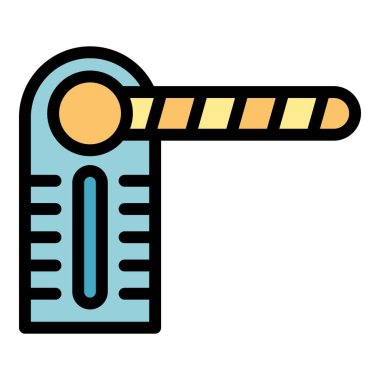 İstasyon turnikesi simgesi renk ana hatları vektörü