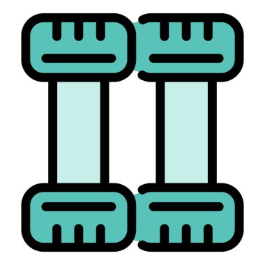 Dambıl simgesi renk ana hatları vektörü