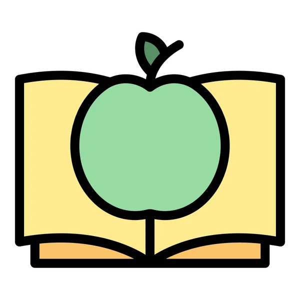 Éducation inclusive livre ouvert icône couleur contour vecteur — Image vectorielle