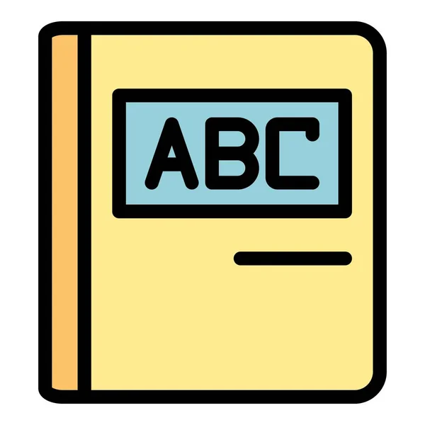 Abc utbildning bok ikon färg kontur vektor — Stock vektor