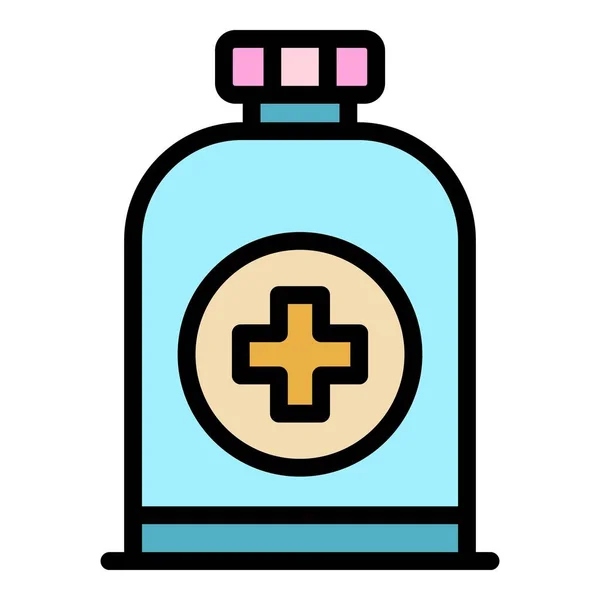 Antiseptische fles pictogram kleur omtrek vector — Stockvector