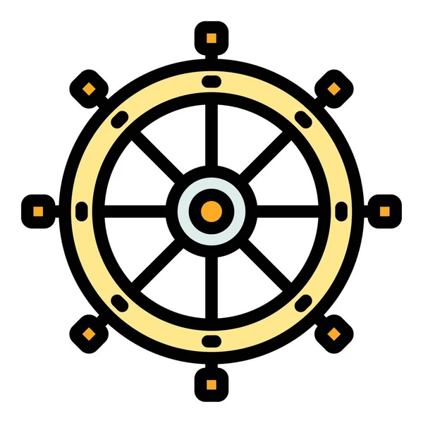 Вектор кольорового контуру піктограми корабля ВМС — стоковий вектор