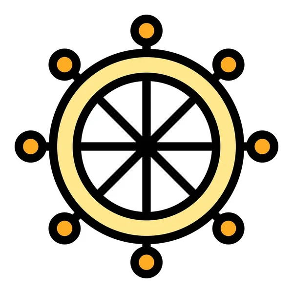 Вектор цвета иконки колеса парусника — стоковый вектор
