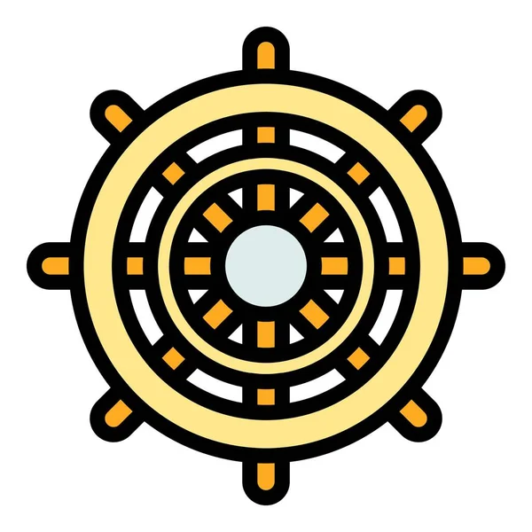Вектор кольорового контуру значка морського корабля — стоковий вектор