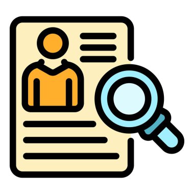 Cv kişisel bilgi simgesi renk ana hatları vektörü