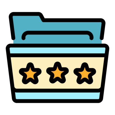 Yıldız kişisel dizin simgesi renk ana hatları vektörü