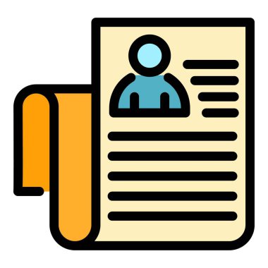 Kişisel veri tablosu renk ana hatları vektörü