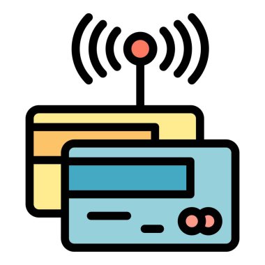 Aygıtlar uzaktan kontrol simgesi renk ana hatları vektörü