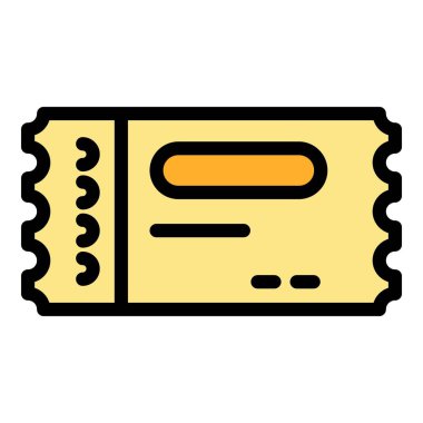 Olay bileti simgesi renk ana hatları vektörü