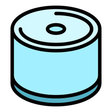 Metalürji çelik rulo simgesi renk ana hatları vektörü