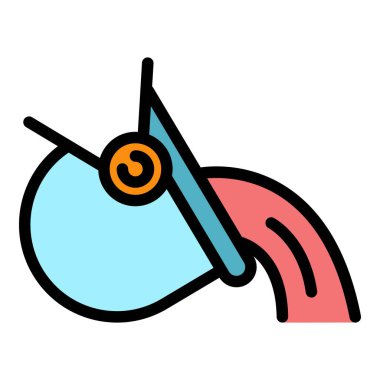 Metalürji kazan simgesi renk dış hat vektörü