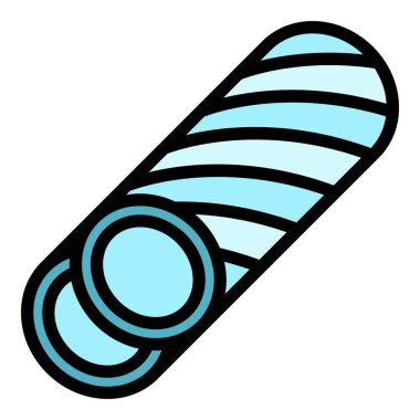 Metalürji boş boru simgesi renk ana hatları vektörü