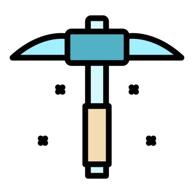 El seçimi balta simgesi renk dış hat vektörü