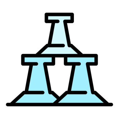 Metalürji engelleme simgesi renk ana hatları vektörü