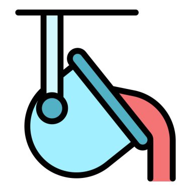 Metalürji sıcak çömlek simgesi renk ana hatları vektörü