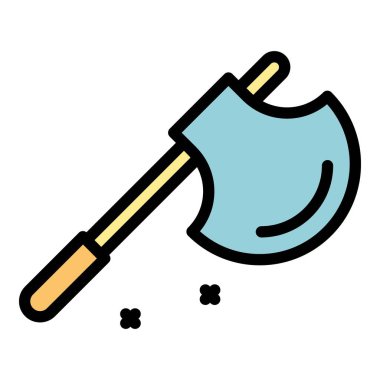 Demirci savaş baltası simgesi renk çizgisi vektörü