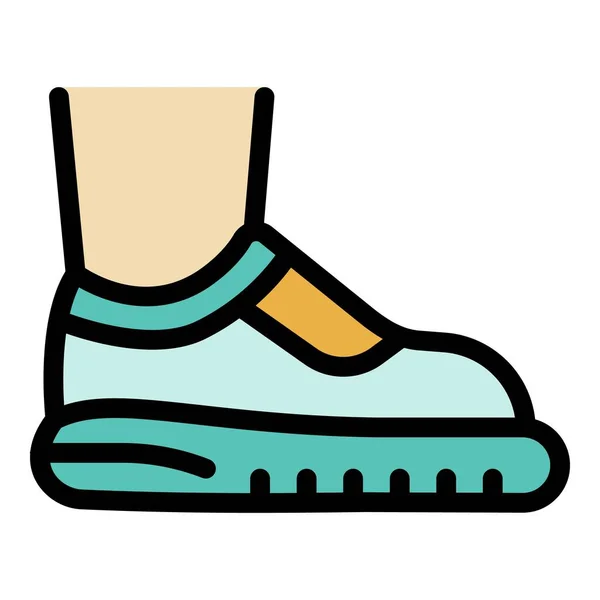 Sport shoes icon color outline vector — Stock Vector