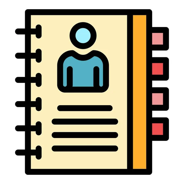 Ícone de notebook pessoal vetor de contorno de cor — Vetor de Stock