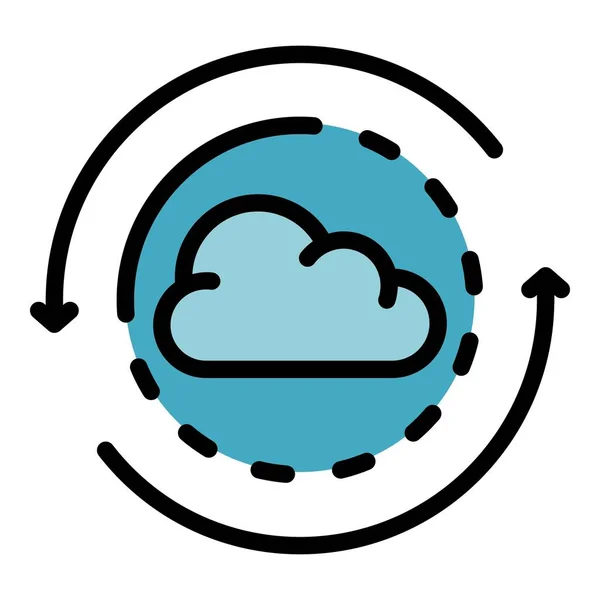 Nube icono del sistema operativo color contorno vector — Archivo Imágenes Vectoriales