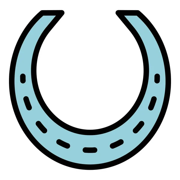 Blacksmith ferradura ícone cor contorno vetor —  Vetores de Stock