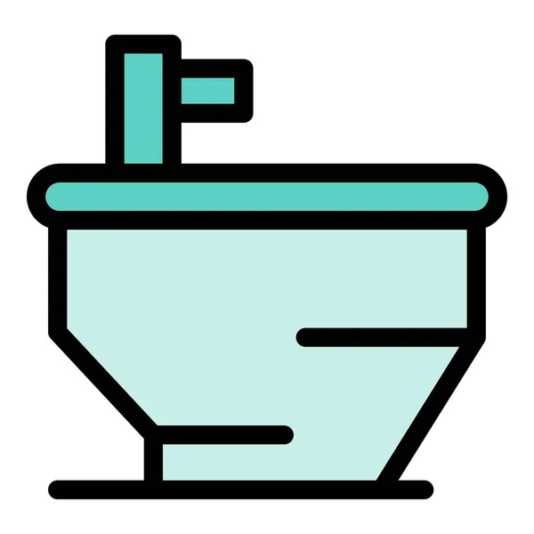 Ausrüstung Bidet Symbol Farbe Umrissvektor — Stockvektor