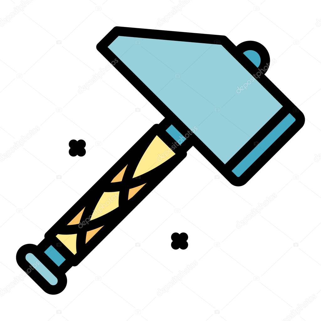 Blacksmith new hammer icon color outline vector