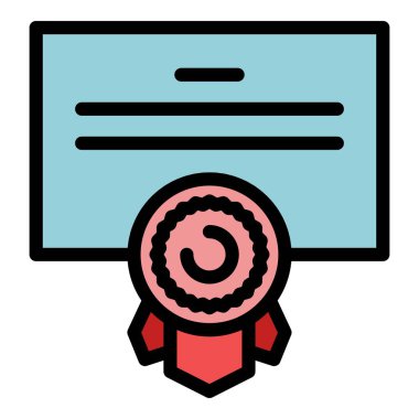 Sertifika kalite simgesi renk ana hatları vektörü