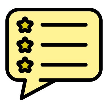 İstemci gözden geçirme simgesi renk ana hatları vektörü