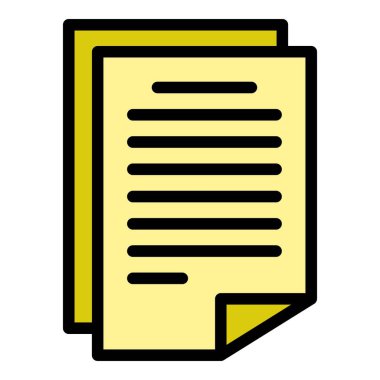 Lisans belgeleri simgesi renk ana hatları vektörü