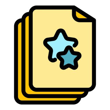 Öncelik belgeleri simgesi renk ana hatları vektörü